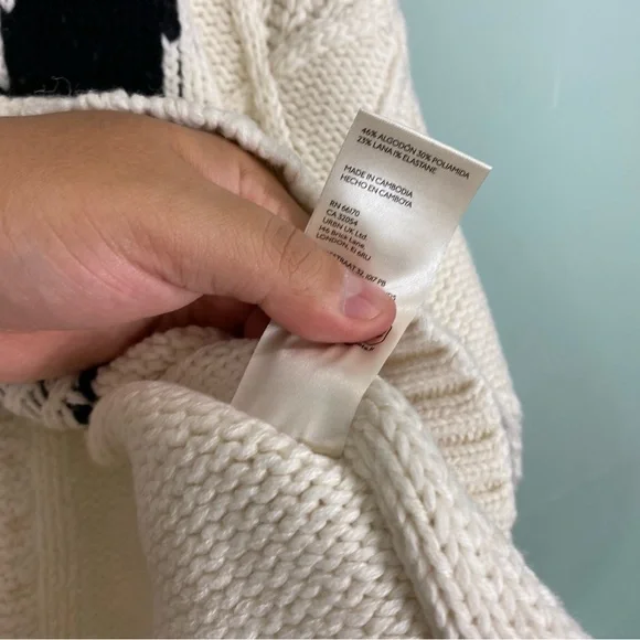 Free People We The Free 87 Pullover Cream Sweater Knit XS‎ - Picture 5 of 7